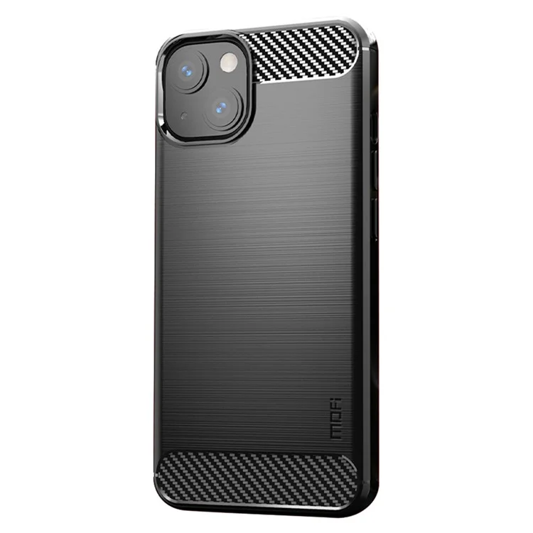 MOFI Anti-scratch Anti-stain Fiber Cepilled Texture TPU TPU Case Para Iphone 13 Mini 5.4 Pulgadas - Negro