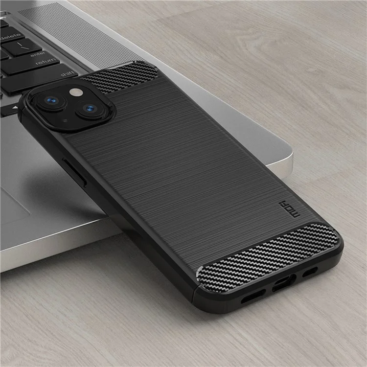 MOFI Anti-scratch Anti-stain Fiber Cepilled Texture TPU TPU Case Para Iphone 13 Mini 5.4 Pulgadas - Negro