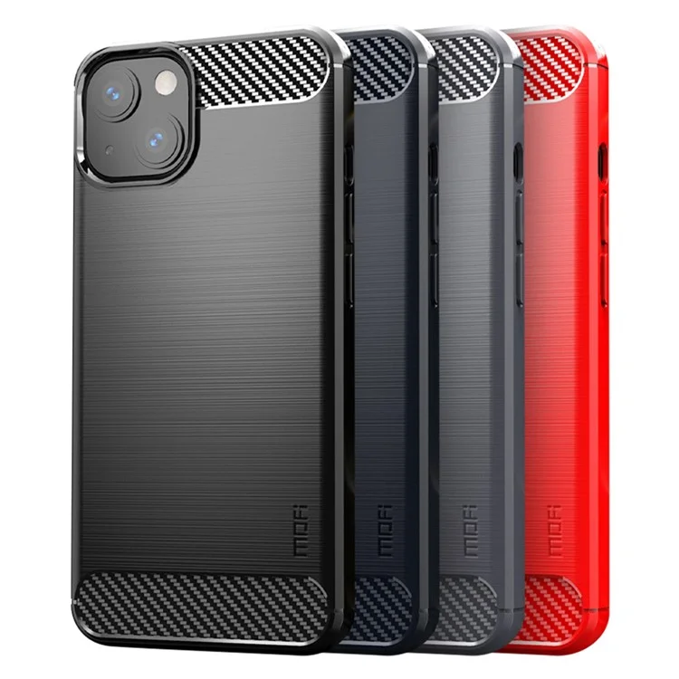 MOFI Anti-scratch Anti-stain Fiber Cepilled Texture TPU TPU Case Para Iphone 13 Mini 5.4 Pulgadas - Negro