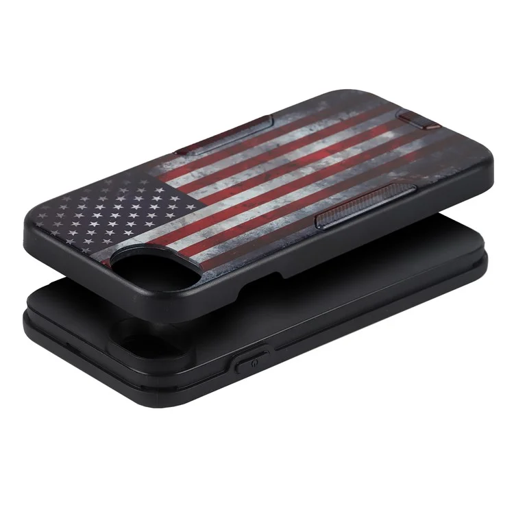 Pattern Printing TPU + PC Phone Cover Phone Case for iPhone SE (2022)/SE (2020)/8/7 - American Flag