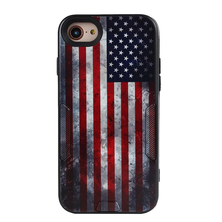 Pattern Printing TPU + PC Phone Cover Phone Case for iPhone SE (2022)/SE (2020)/8/7 - American Flag