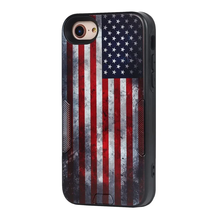 Pattern Printing TPU + PC Phone Cover Phone Case for iPhone SE (2022)/SE (2020)/8/7 - American Flag