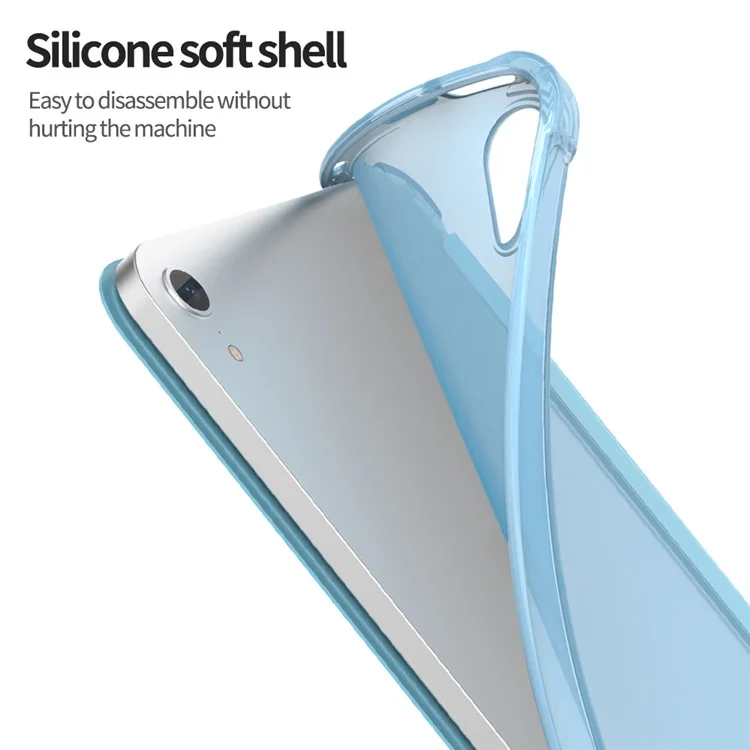 Tri-Fold Stand Auto Wake / Sleep PU Leder Tablet Hülle mit Stiftfach für iPad mini (2024) / mini (2021) - Grün
