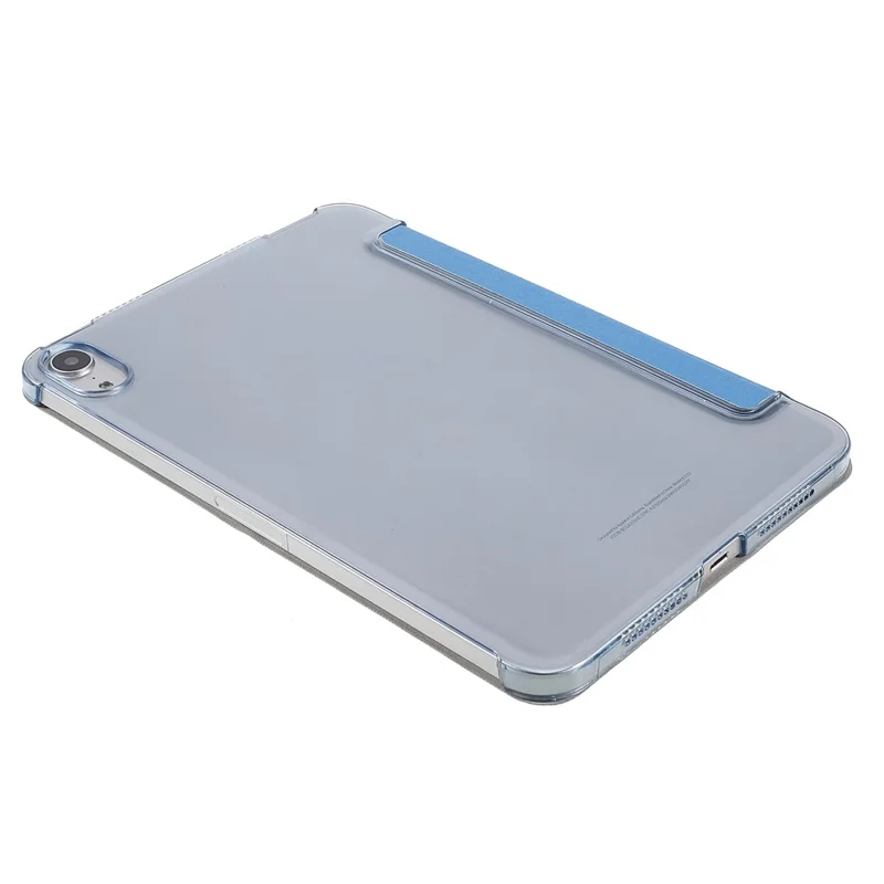 Silk Texture Origami Stand PU Leather Cover + Hard PC Back Panel Tablet Cover Case for iPad mini (2024) / mini (2021) - Blue