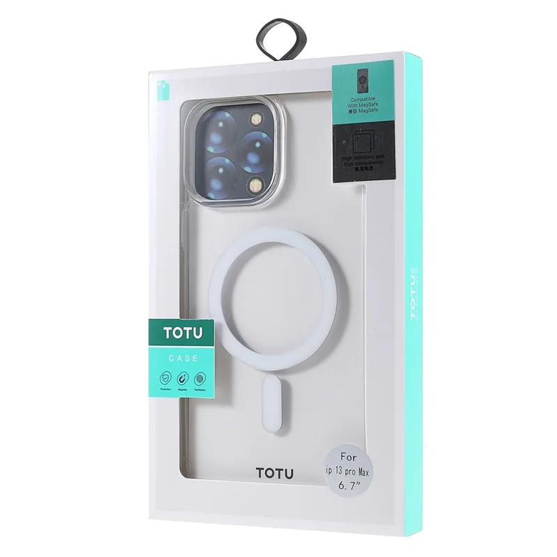 TOTU AA-160 Clear Anti-Drop Shockproof Magnetic Charging Function Acrylic and TPU Protective Case for iPhone 13 Pro Max 6.7 inch
