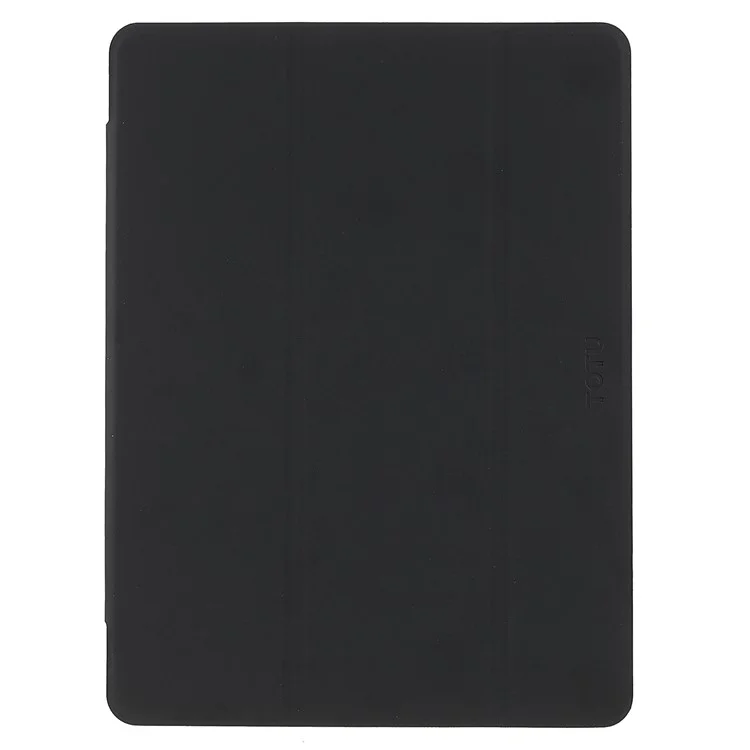 TOTU AA-166 Tri-fold Stand Auto Wake/Sleep Pencil Holder Flip Clear Back Design PU Leather + TPU Case for iPad 10.2 (2019)/(2020)/(2021)