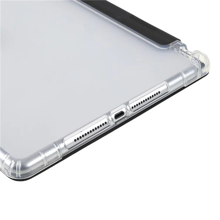 TOTU AA-166 Tri-fold Stand Auto Wake/Sleep Pencil Holder Flip Clear Back Design PU Leather + TPU Case for iPad 10.2 (2019)/(2020)/(2021)