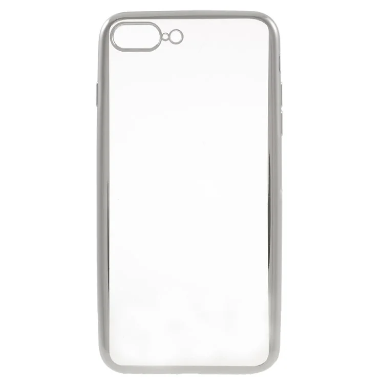 Plating Edge Clear TPU Back Case for iPhone 8 Plus / 7 Plus 5.5 Inch - Silver