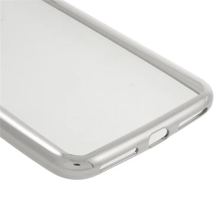 Plating Edge Clear TPU Back Case for iPhone 8 Plus / 7 Plus 5.5 Inch - Silver