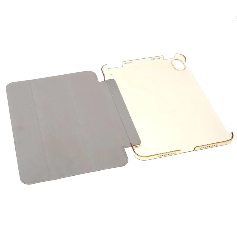 Silkestruktur, Anti-fald, stødfast, 3-delt stander, PU-læder + PC-tabletbeskytning til Apple iPad mini (2024) / mini (2021) - Guld