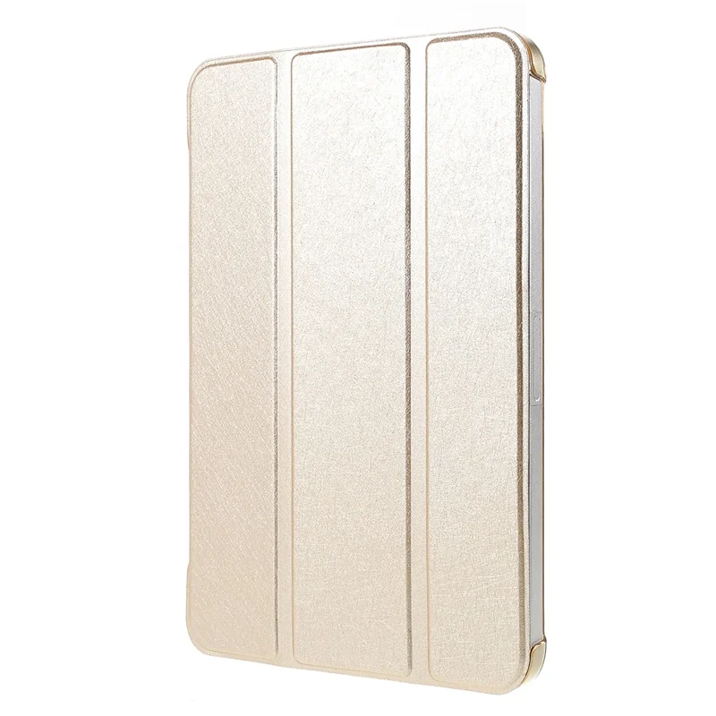 Silkestruktur, Anti-fald, stødfast, 3-delt stander, PU-læder + PC-tabletbeskytning til Apple iPad mini (2024) / mini (2021) - Guld