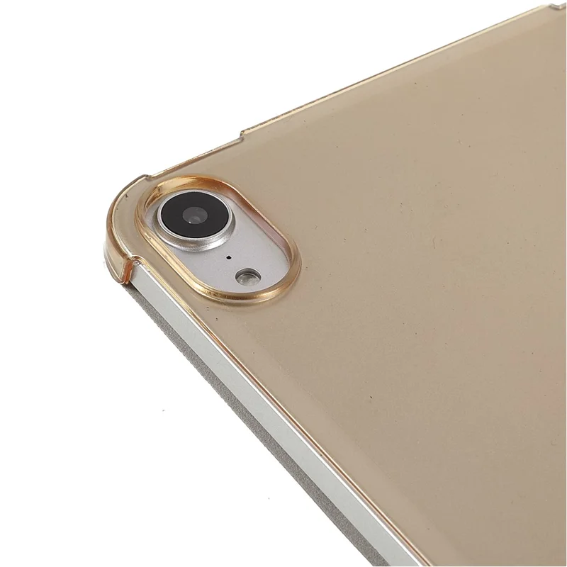 Silkestruktur, Anti-fald, stødfast, 3-delt stander, PU-læder + PC-tabletbeskytning til Apple iPad mini (2024) / mini (2021) - Guld