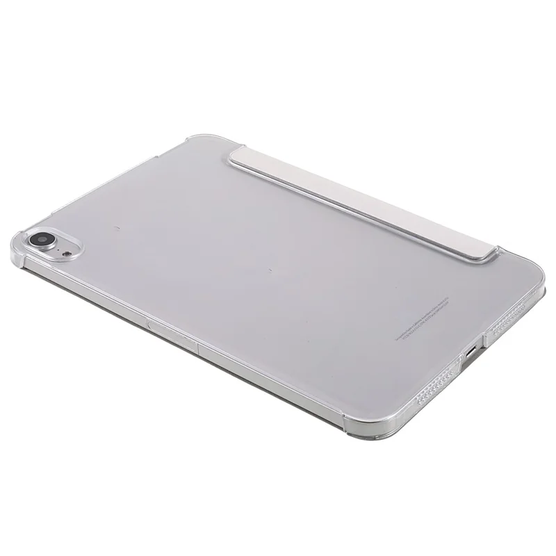 Silk Texture Anti-Fall Shockproof Trifold Stand PU Leather + PC Tablet Case Cover for Apple iPad mini (2024) / mini (2021) - White
