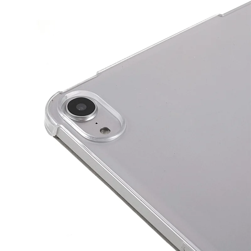 Silk Texture Anti-Fall Shockproof Trifold Stand PU Leather + PC Tablet Case Cover for Apple iPad mini (2024) / mini (2021) - White