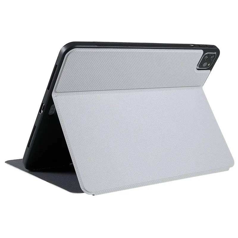 X-LEVEL KEVLAR Textured Stand PU Leather Auto Wake/Sleep Smart Tablet Protective Cover with Pen Holder for iPad Pro 11'' 2021/2020/2018 - White