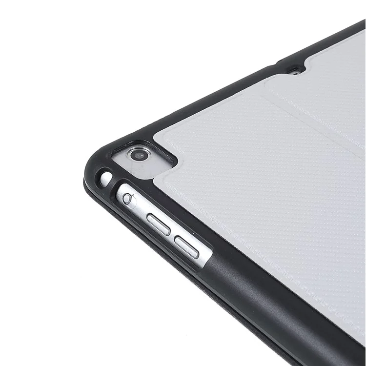 X-Level Kevlar Série De Fibra De Carbono Textura Suporte De Couro Protetora Protetora Tampa De Tabuleta Inteligente Com Suporte Para Lápis Para Ipad 9,7 Polegadas (2017) / (2018) / Ar (2013) / Ar 2 / ipad pro 9,7 polegada (2016) - Cinza