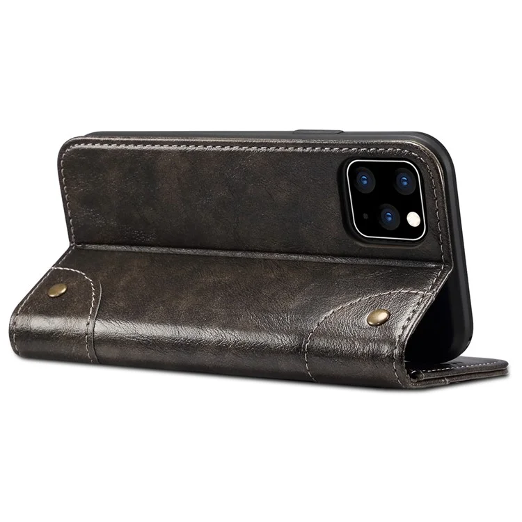 SUTENI 055 Series Shiese Shiese Phone Shell Сильная Автоматическое Закрытие PU Кожи + TPU Case Wallet Для IPhone 11 Pro 5,8 Дюйма - Чернить