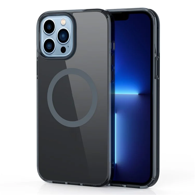Étui de Protection Anti-pc Hard PC + Soft TPU Pour L'iphone 13 Pro Max 6,7 Pouces Magsafe Wireless Charging - Noir Transparent