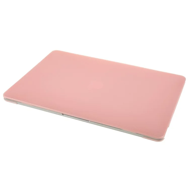 Estuche protector de PC con textura de fibra de carbono para la parte delantera y trasera de MacBook Air 13.3 pulgadas con pantalla Retina A2179 (2020)/A1932/A2337 - Rosa