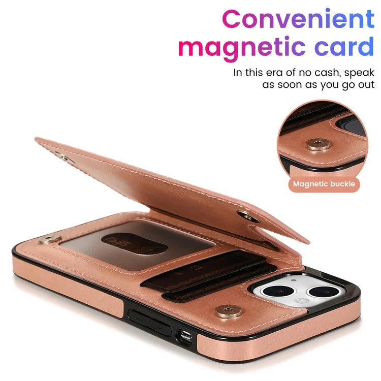 PU Leather Coated TPU Phone Case Double Magnetic Buttons Imprinted Mandala Flower Kickstand Card Holder Scratch-resistant Phone Cover for iPhone 13 mini 5.4 inch - Blue