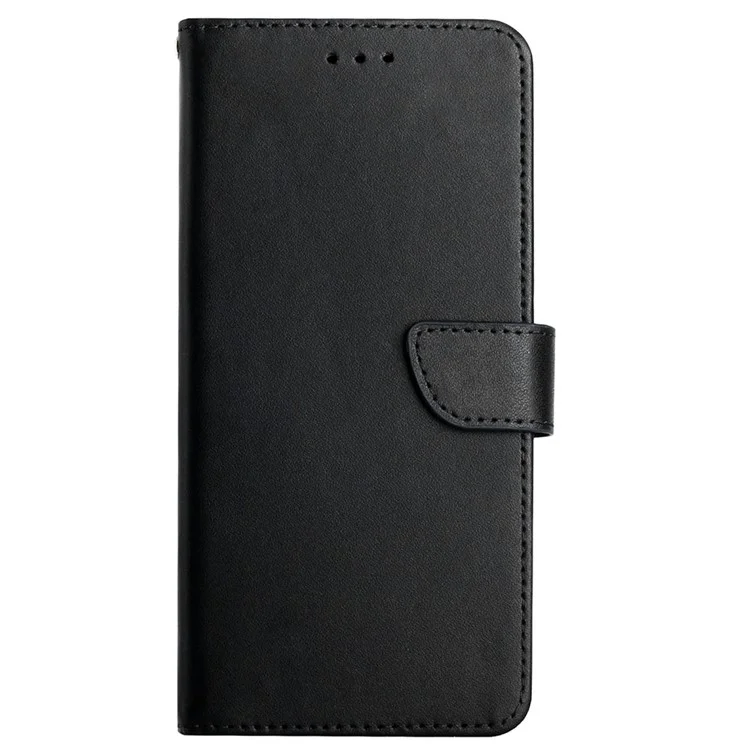 Anti-Fingerprint Design Top-Schicht Echtes Leder Nappa Textur Brieftasche Stand Ganzkörper Schutztelefonkasten Für IPhone 7 Plus / 8 Plus 5,5 Zoll - Schwarz