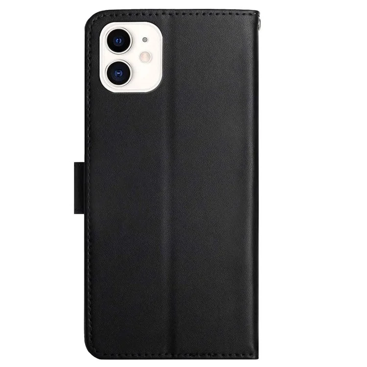 Роскошный Стиль Flip Cover Натуральная Кожа Nappa Текстуры Многофункциональный Кошелек Стенд Полное Тело Защитный Чехол Для Телефона Для IPhone 12 Mini 5,4 Дюйма - Чернить