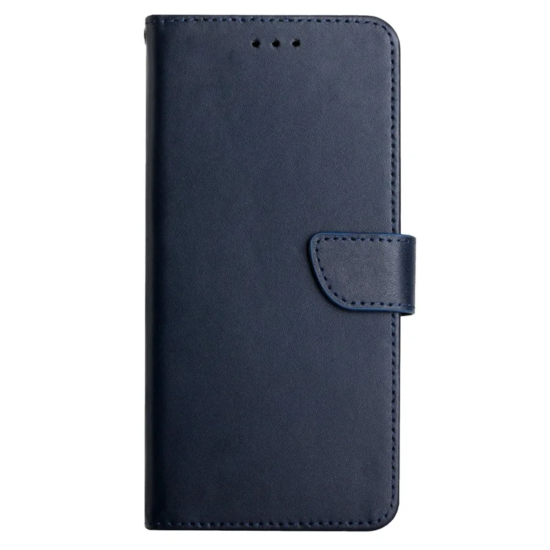 Nappa Texture Solid Color Cover Wallet Genuine Leather Phone Case Shell with Stand for iPhone 13 Pro 6.1 inch - Blue