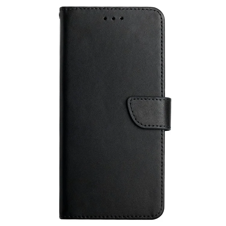 Nappa Texture Solid Color Case Willet Design Genuine Leather Magnetic Cierre de Teléfono Con Soporte Para Iphone 13 Pro Max 6.7 Pulgadas - Negro