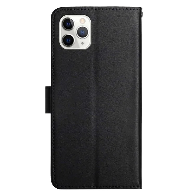 Nappa Textura Cubierta de Flip de Cuero Genuina + Case de Teléfono de la Billetera a Prueba de Gotas de Capota de Tpu Interna Para Iphone 11 Pro 5.8 Pulgadas - Negro
