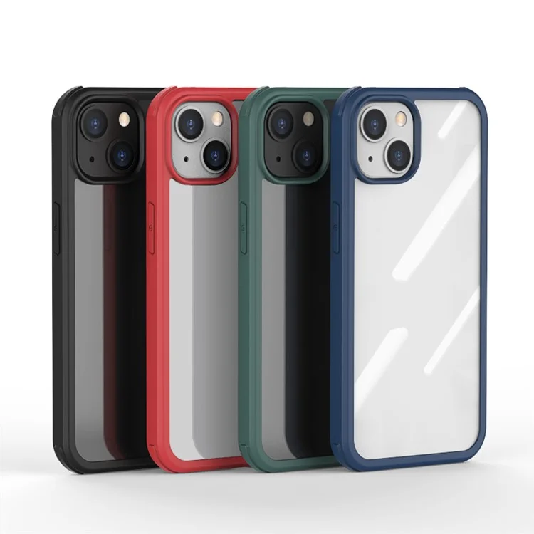Scratch-resistant Double-sided Tempered Glass+TPU Edge Phone Case Phone Covering for iPhone 13 6.1 inch - Black