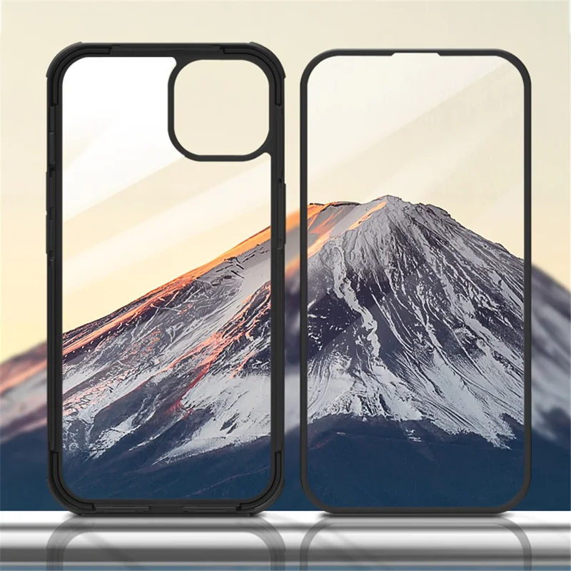 Scratch-resistant Double-sided Tempered Glass+TPU Edge Phone Case Phone Covering for iPhone 13 6.1 inch - Red