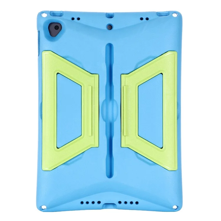 Portable Handle Kickstand Design EVA + PC Shockproof Tablet Case Shell with Shoulder Strap for iPad 10.2 (2020)/(2019)/(2021)/iPad Air 10.5 inch (2019)/iPad Pro 10.5-inch (2017) - Blue/Green