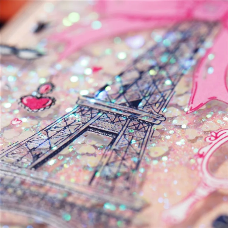 Pattern Printing Design Quicksand Moving Glitter Case TPU Protective Cover for iPhone 6 Plus / 6s Plus / 7 Plus / 8 Plus 5.5 inch - Mirror/Tower