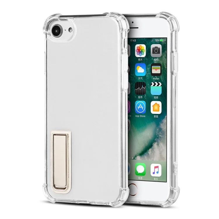 Drop Airbag Protection Soft TPU Transparent Back Cover with Magnetic Kickstand for iPhone 6 / 6s  / SE (2022)/SE (2020)/8/7