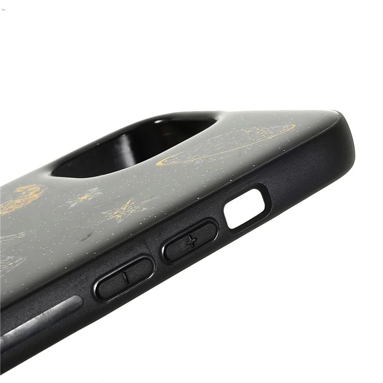 Star Planet Printing Stickers Design Well-protected Lightweight Epoxy Flexible TPU Case for iPhone 13 mini 5.4 inch - Black