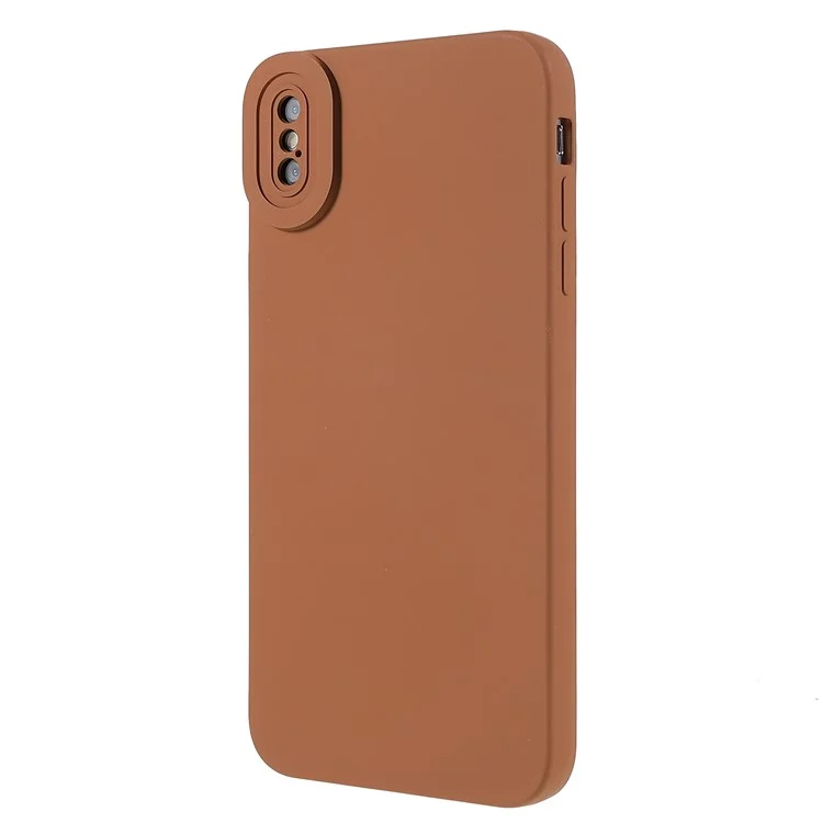 Case de Teléfono de Goma Estilo TPU Teléfono Móvil Telera Trasera Para Iphone XS Máx 6.5 Pulgadas - Marrón