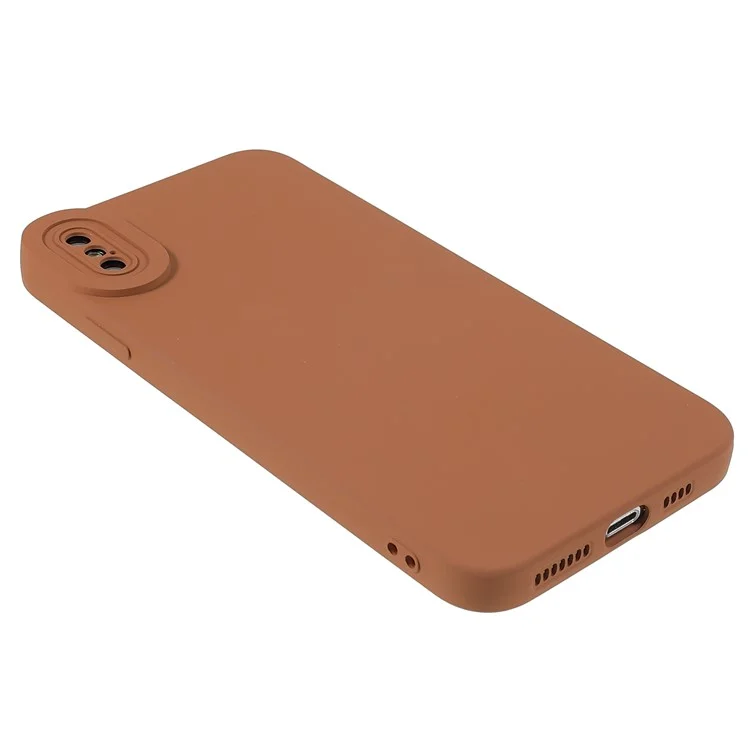 Case de Teléfono de Goma Estilo TPU Teléfono Móvil Telera Trasera Para Iphone XS Máx 6.5 Pulgadas - Marrón
