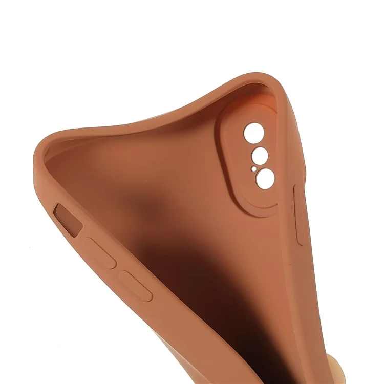 Case de Teléfono de Goma Estilo TPU Teléfono Móvil Telera Trasera Para Iphone XS Máx 6.5 Pulgadas - Marrón