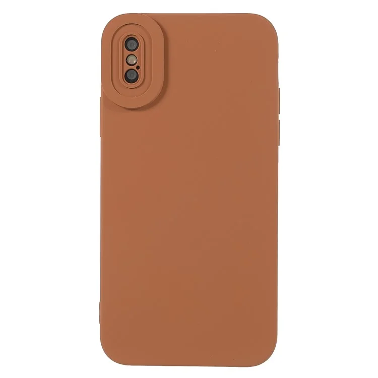 Soft TPU Anti-scratch Phone Case Stylish Mobile Phone Back Cover for iPhone X / XS 5.8 inch - Brown