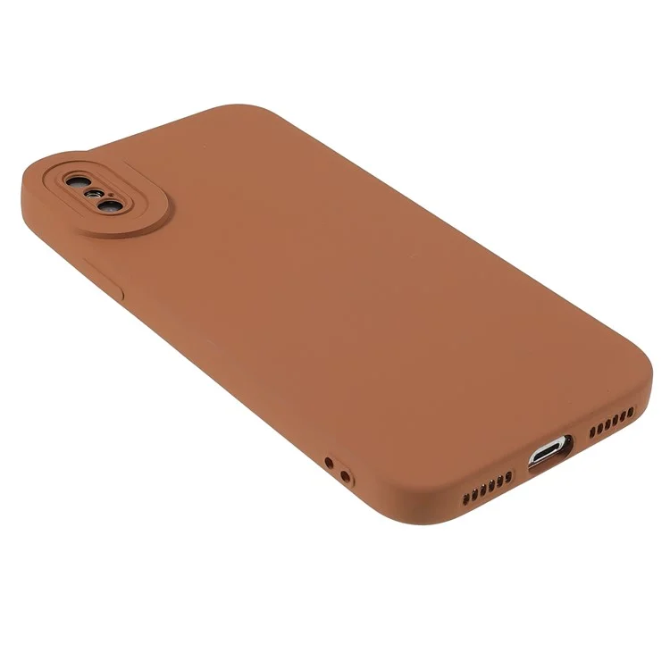 Soft TPU Anti-scratch Phone Case Stylish Mobile Phone Back Cover for iPhone X / XS 5.8 inch - Brown