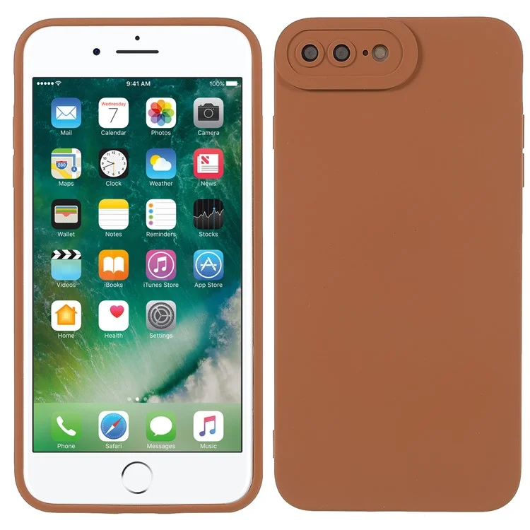 Anti-staub Präziser Ausschnittsdesign Phone Case Style Tpu-mobiltelefonabdeckung Für Iphone 8 Plus/7 Plus 5,5 Zoll - Braun