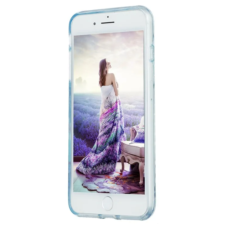 Electroplating TPU Phone Kickstand Cover IMD IML Marble Pattern Ultra Thin 2.0mm Case for iPhone 7 Plus 5.5 inch/8 Plus 5.5 inch - Pink/White