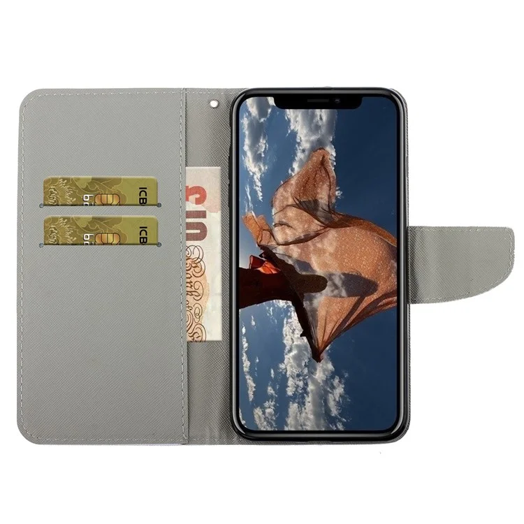 Magnetic Flip Pattern Printing Inner TPU and PU Leather Wallet Case Stand Folio Cover with Strap for iPhone 11 Pro 5.8 inch - Daisies