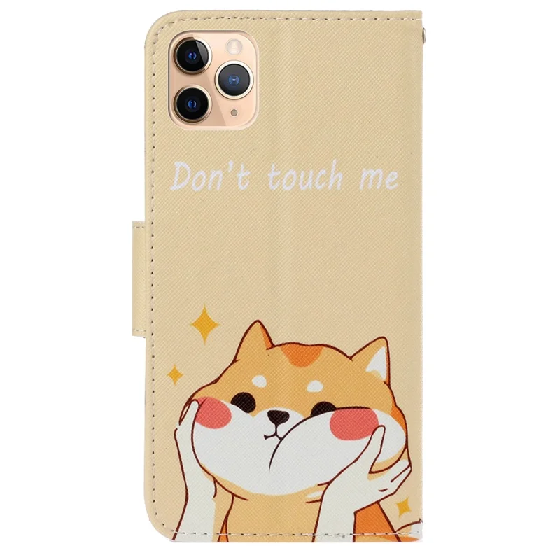 Magnetic Flip Pattern Printing Inner TPU and PU Leather Wallet Case Stand Folio Cover with Strap for iPhone 11 Pro 5.8 inch - Don't Touch Me