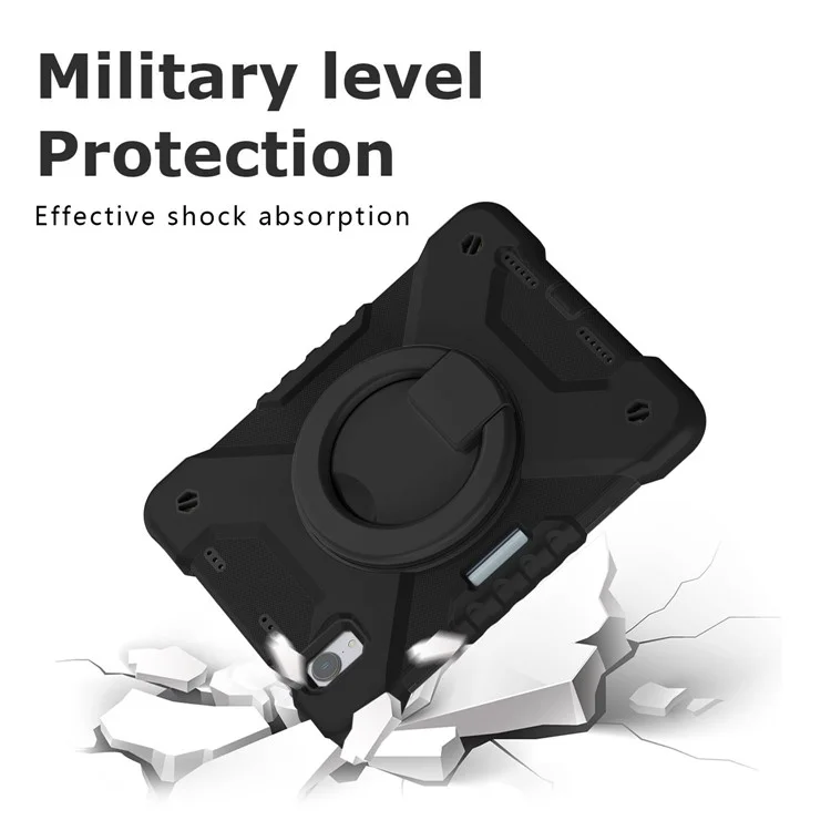 360-degree Rotating Kickstand Anti-Scratch Anti-Drop PC + Silicone Tablet Case with Shoulder Strap for iPad mini (2024) / mini (2021) - All Back