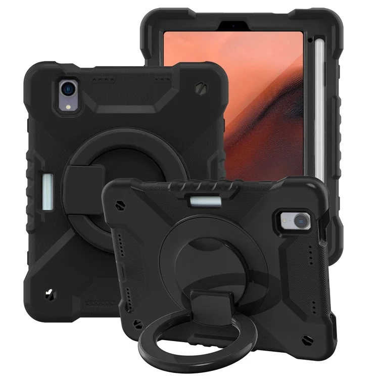 360-degree Rotating Kickstand Anti-Scratch Anti-Drop PC + Silicone Tablet Case with Shoulder Strap for iPad mini (2024) / mini (2021) - All Back