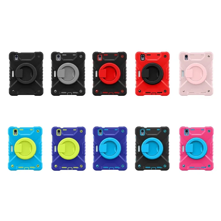 360-degree Rotating Kickstand Anti-Scratch Anti-Drop PC + Silicone Tablet Case with Shoulder Strap for iPad mini (2024) / mini (2021) - All Back