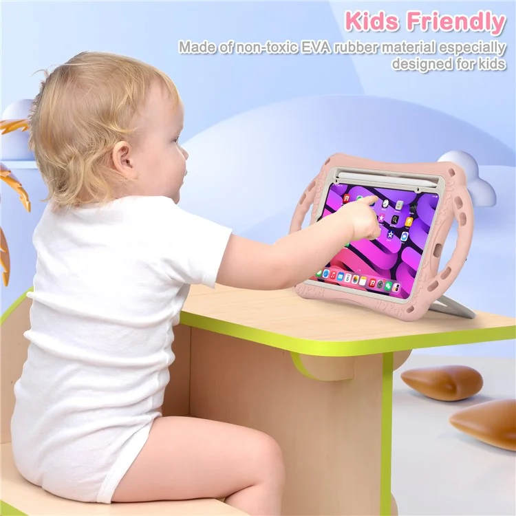 360-Degree Rotary Kickstand Hybrid Cover Anti-Drop and Anti-Impact Tablet Protective Case for iPad mini (2021) - Pink
