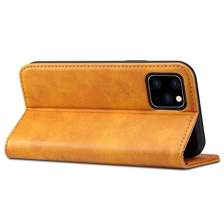 Suteni Protezione Integrale Protezione Con Texture Texture Surface Magnetic Automatic Custodia Per Chiusura Automatica Con Supporto Per IPhone 11 Pro 5,8 Pollici - Cachi