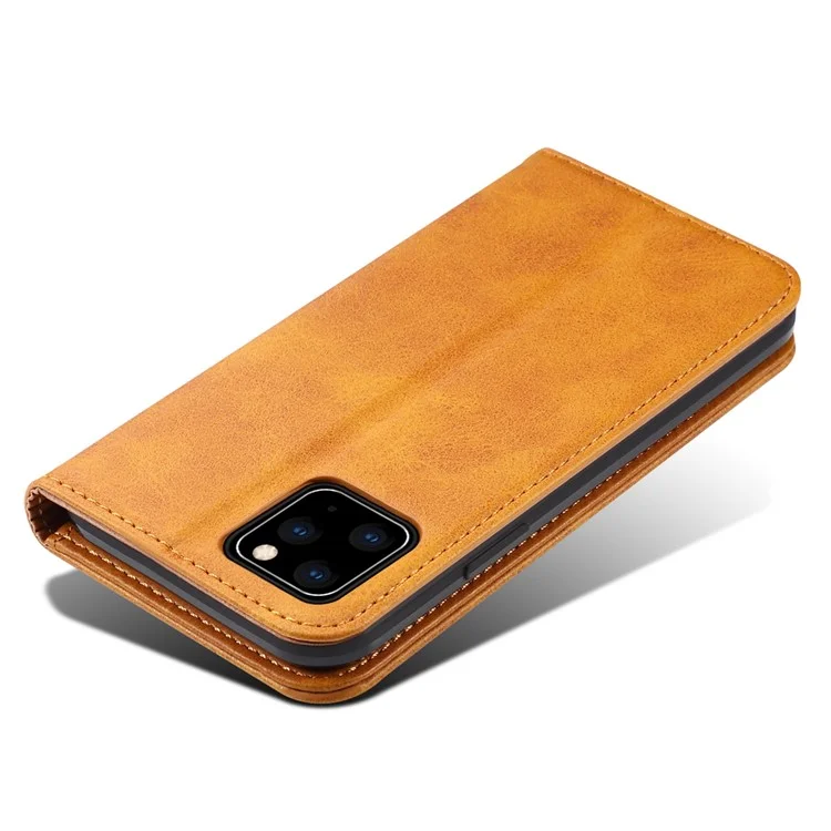 Suteni Protezione Integrale Protezione Con Texture Texture Surface Magnetic Automatic Custodia Per Chiusura Automatica Con Supporto Per IPhone 11 Pro 5,8 Pollici - Cachi